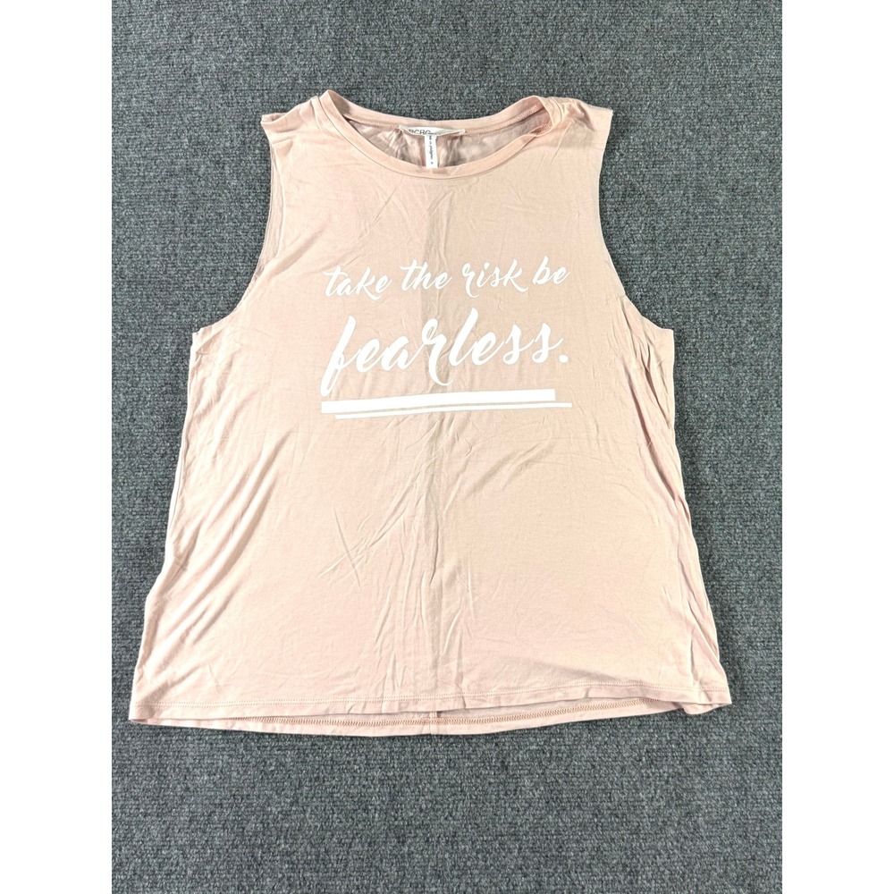 BCBGeneration Womens Take The Risk Be Fearless Graphic Muscle Tank Top‎ Pink S